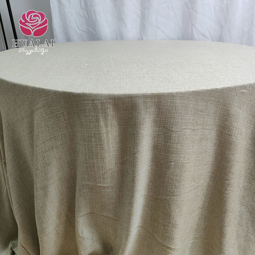 Wholesale Flax Linen Tablecloth Custom Size Ruffles Decoration Solid Party Table Cloth Washed Linen Napkins