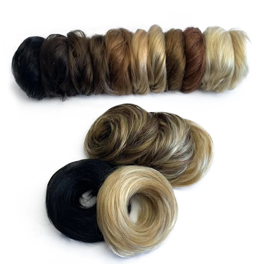 35g Thicken14 Color Human Hair Straight Hair Bun Extension Donut Chignon