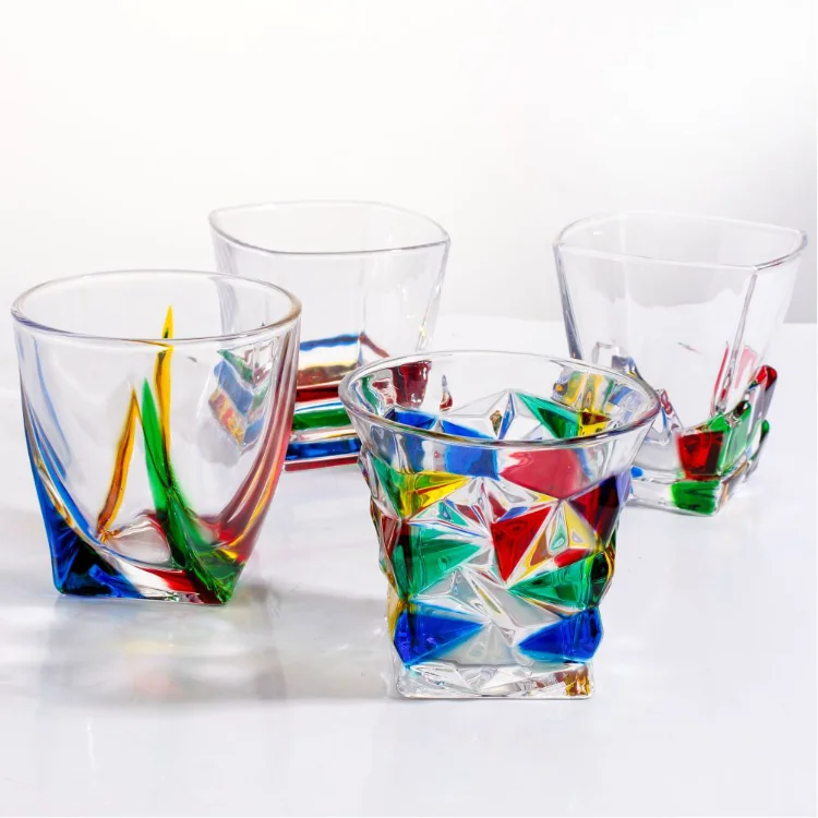 Stand Micorowave Coffee Color Change Double Wall Fancy Restaurant Sparkle Kitchen Multicolor Whisky Glass Cup