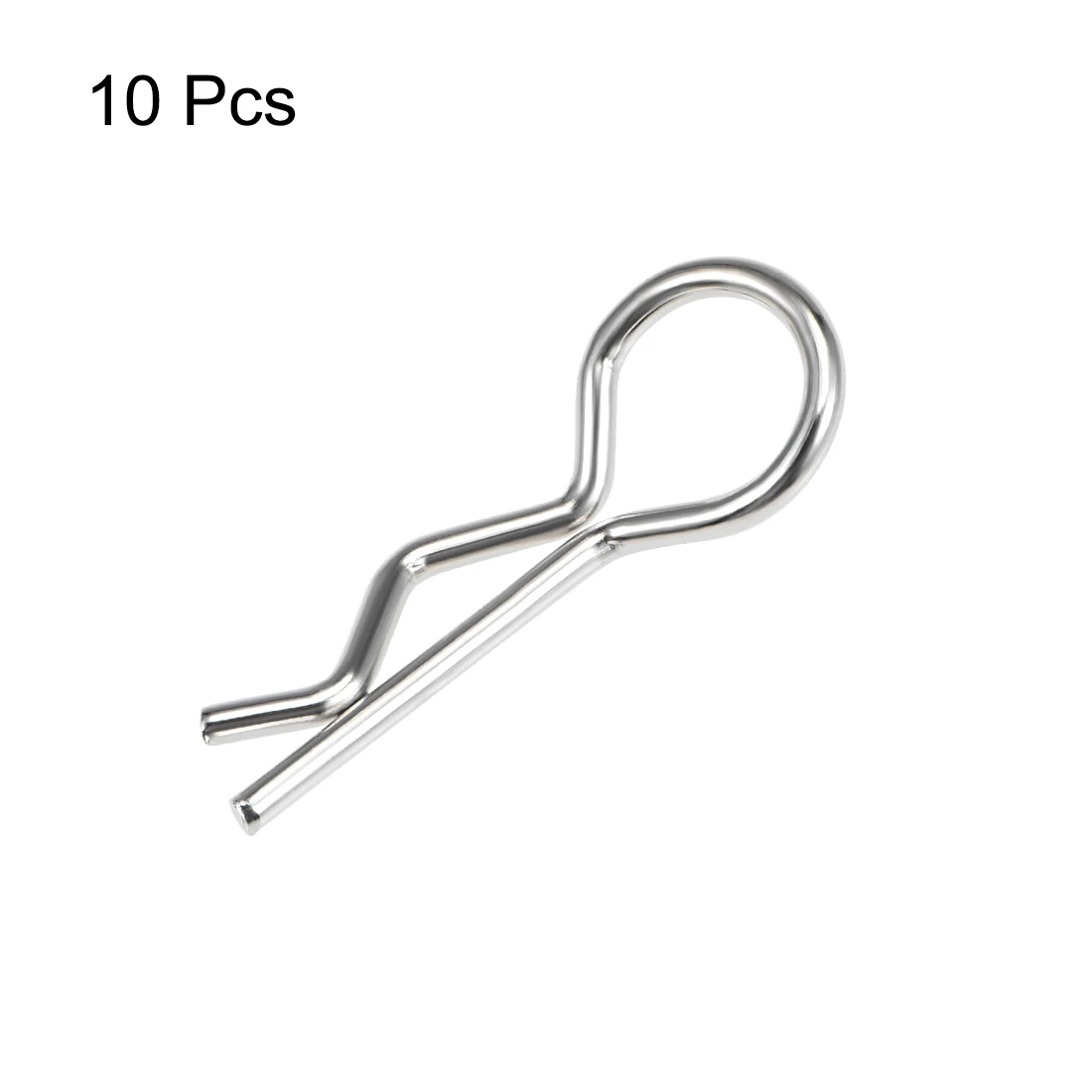 10pcs R Clips 1/10 Bent Springy R Pins for RC Car Truck Crawler Buggy Silver