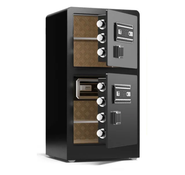 Home Office Digital Fingerprint Locker Safe with Key Lock Fireproof Steel Book Safe for Secure Usage