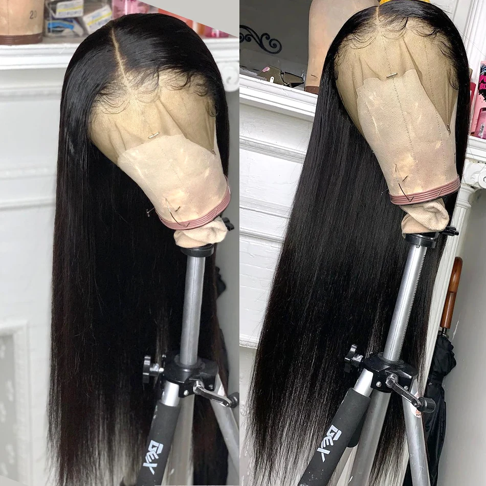 quality hair suppliers and bone straight human hair wig on sales,wholesale 18 inch body wave 13*4 frontal lace wig