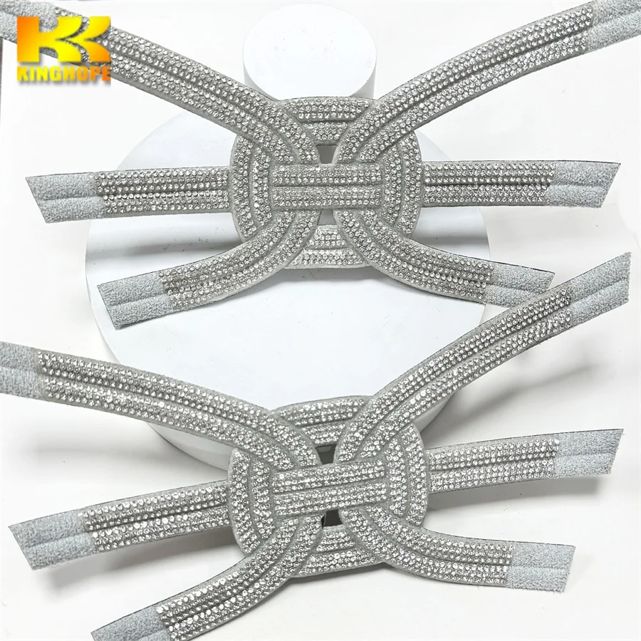 New lady sandals shoe uppers rhinestone diamond shoe accessories sandal upper for sales