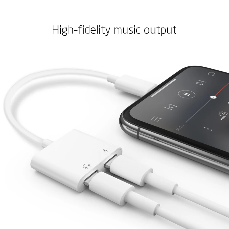 Адаптер 2 в 1 для iPhone 7 6 8 11 X XR Pro 12 адаптер наушников Lightning/3 5