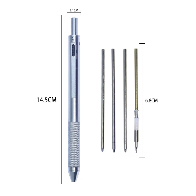 Многоцветная многофункциональная ручка-КПК 4 ядра автоматический карандаш 0 5 мм выдвижная шариковая ручка 3 в 1 механический