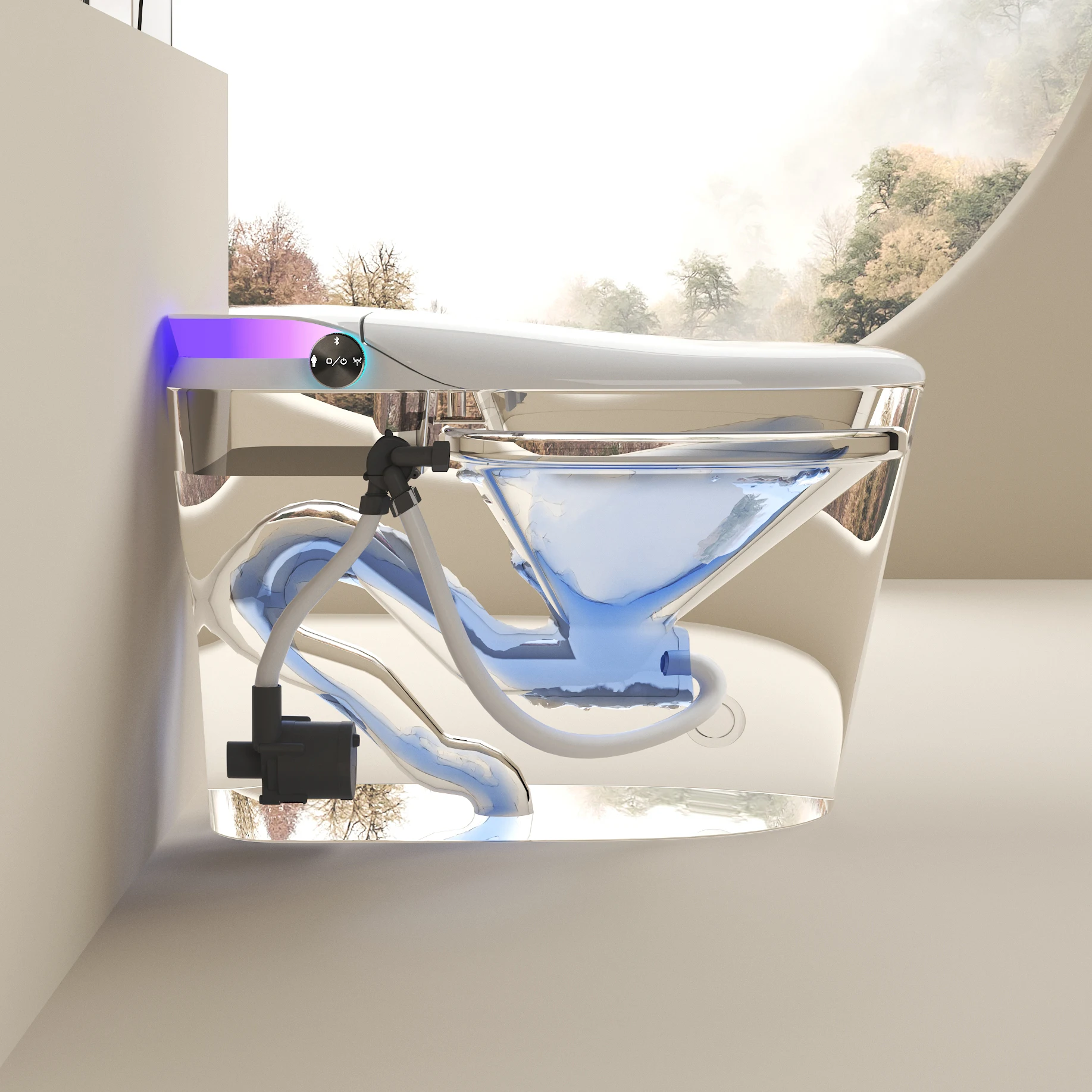 USA design Floor mounted water closet toilet bowl bathroom automatic ceramic one piece siphon jet flushing smart toilet