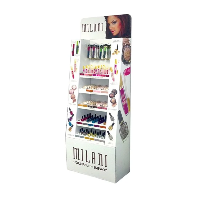 Cheaper Free Standing Temporary Advertising Board Cardboard Makeup Mac Cosmetic Display Stand Case