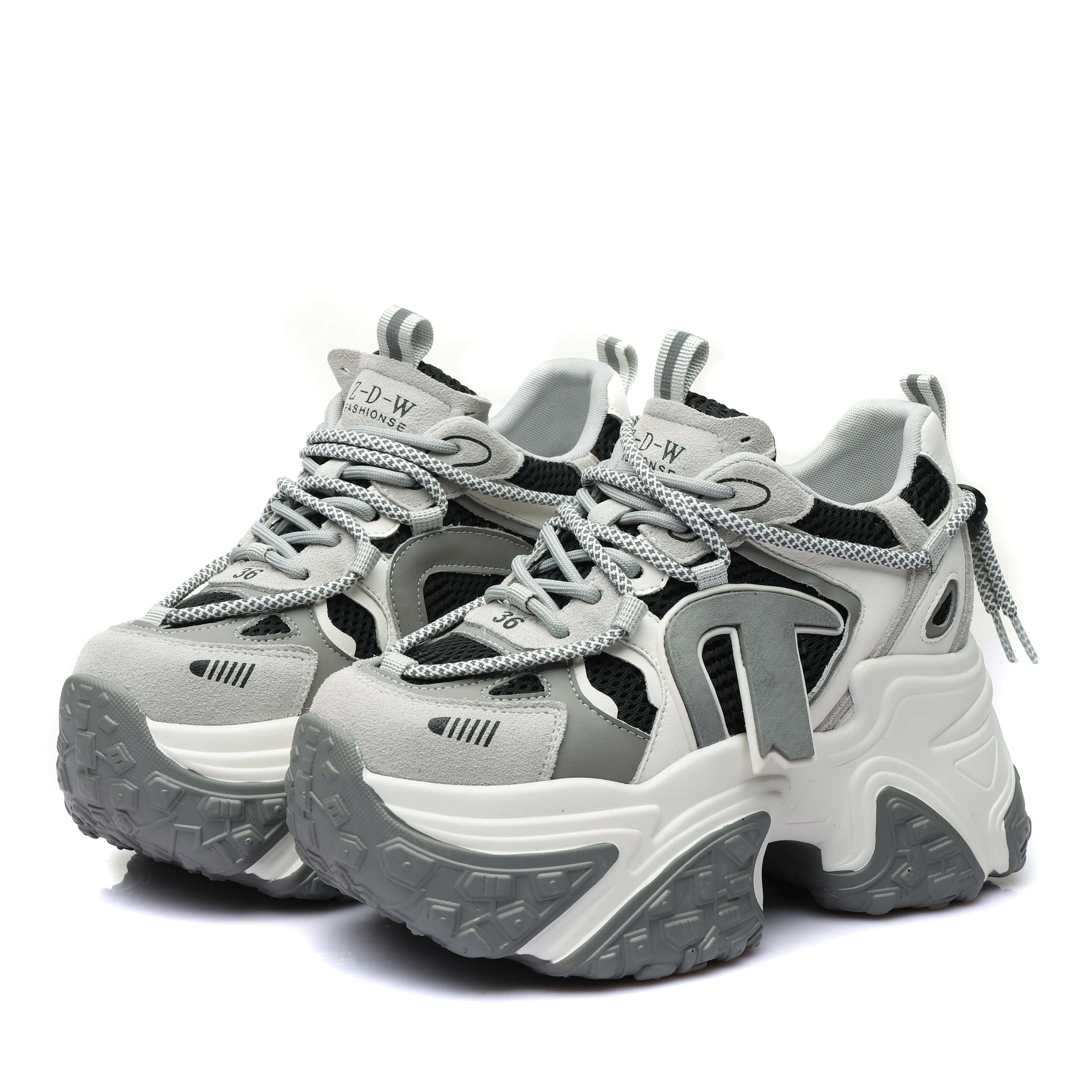 Chunky Shoes double Laced Designer Platform Sneakers Ladies Sneakers Chunky Shoes