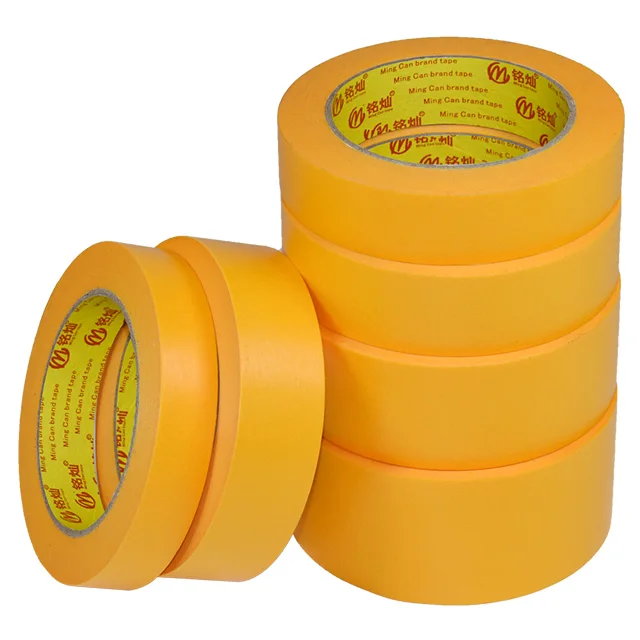 Orange painters masking paper tape for painting golf gold golden band washi tape de papel