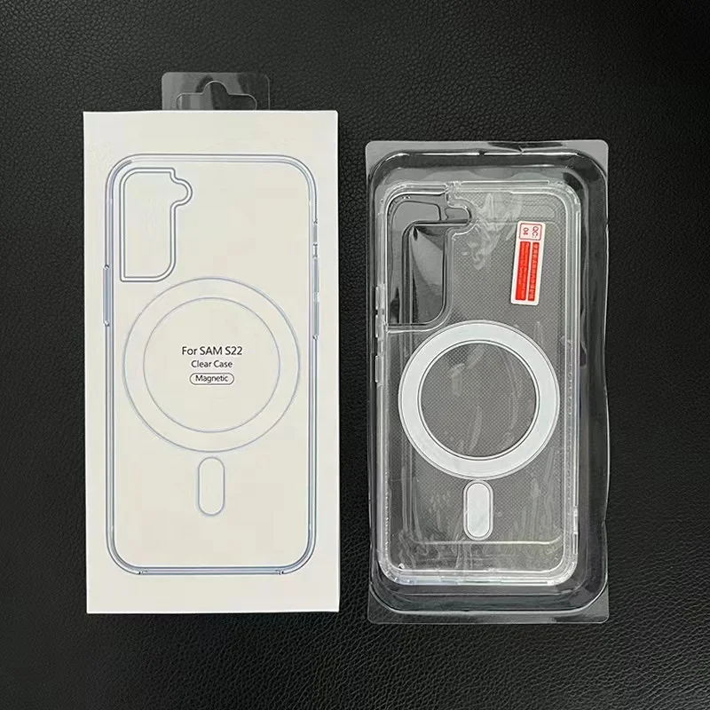 Anti Yellow Clear Case For Samsung Galaxy S22 S23 ultra Phone Case TPU+PC Magnetic Shockproof Transparent Clear  Phone Case