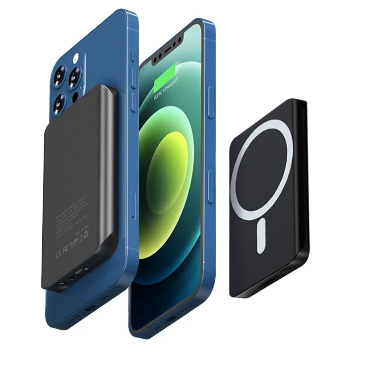 2021 самый популярный тонкий портативный беспроводной Qi 10 Вт 4000 мАч qc 3,0 Type C 1 порт, дорожный магнитный беспроводной внешний аккумулятор