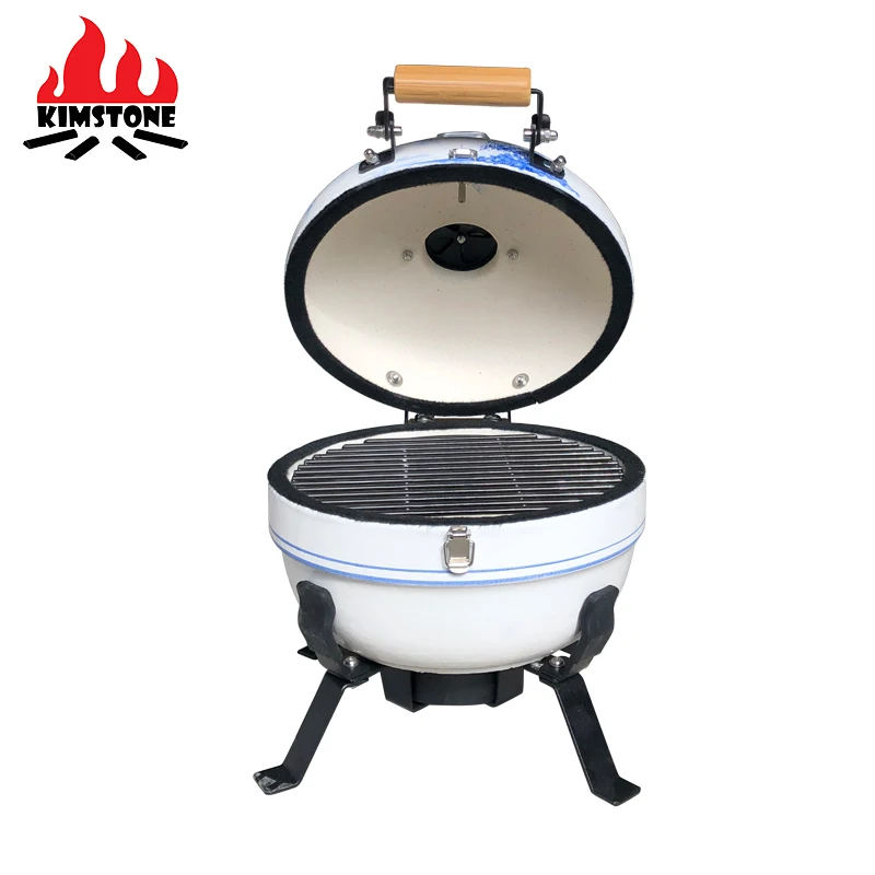BBQ Outdoor Charcoal Smoker Easy Camping Fishing Mini Auplex Kamado 12inch Portable Ceramic Grill