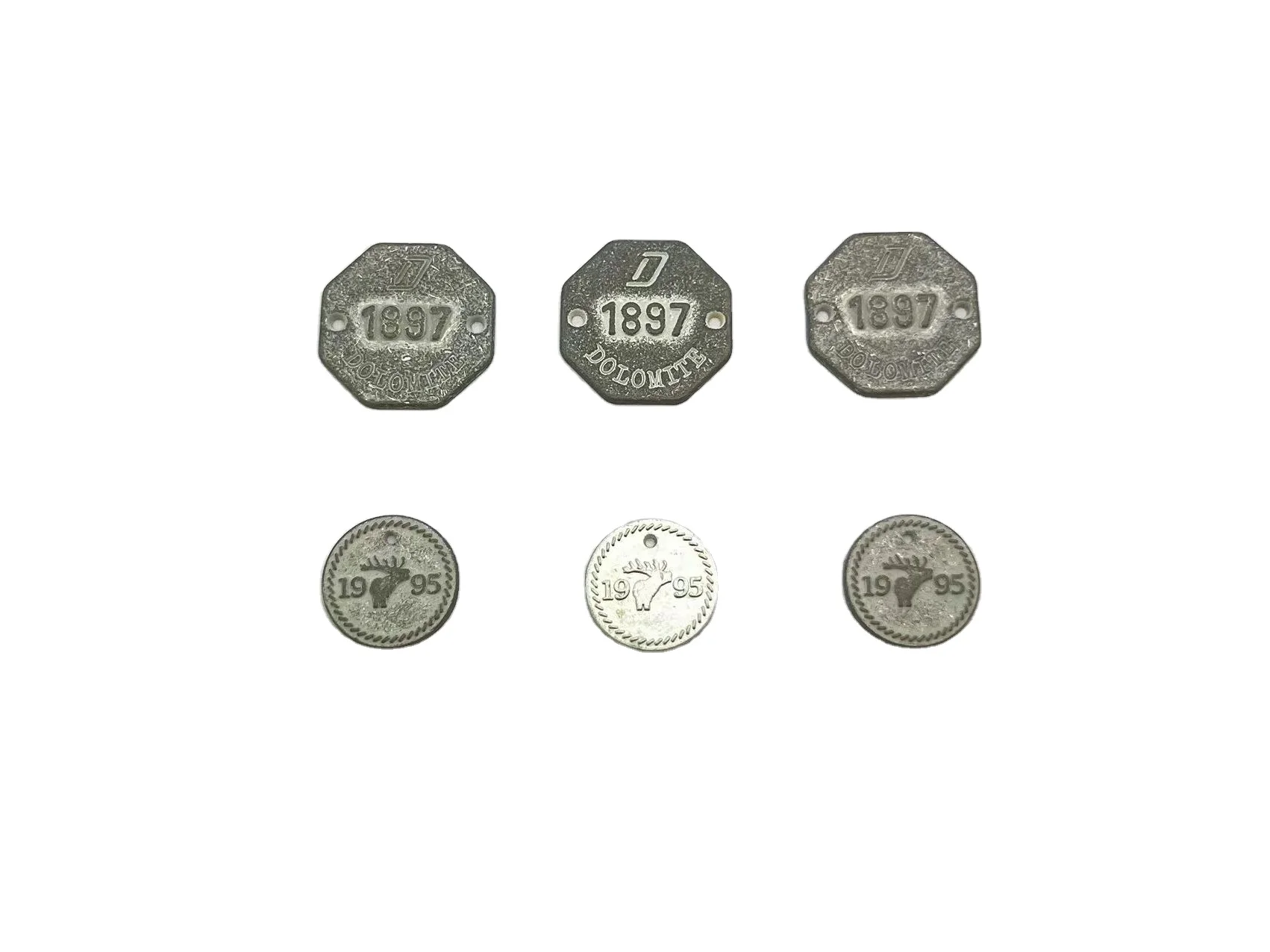 High Quality Customized Brand Logo Engraved round Design Custom Metal Labels for Garments