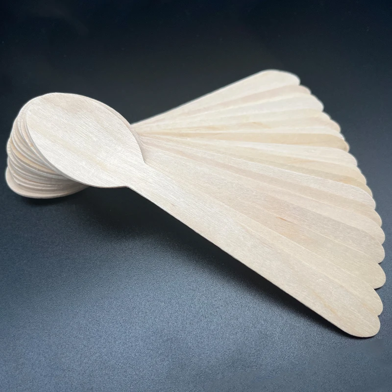 Wholesale High Quality Personalised Ice Cream Primary Colour Wood Spoon