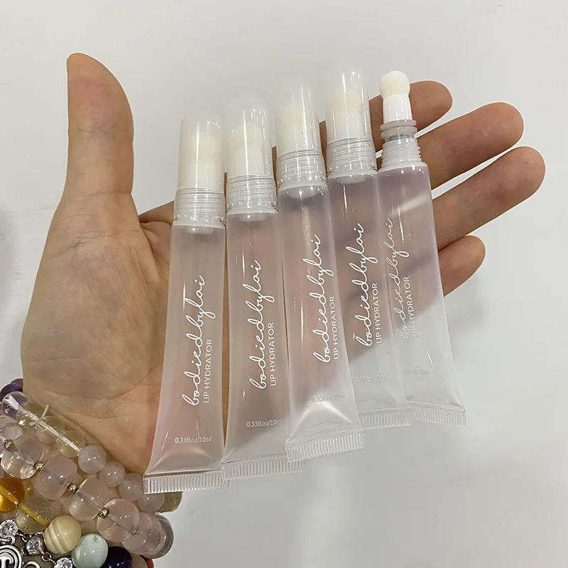 Low MOQ 10ml Lipgloss Squeeze Tube Makeup Lip Gloss Cuticle Oil Nail Polish Empty Squeeze Tube with Brush Applicator