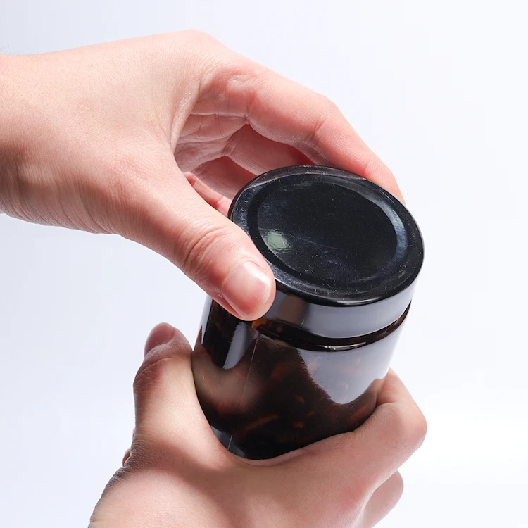 1000 Ml 300ml Food Container Squat Round Square Chilli Glass Jars With Metal Lids