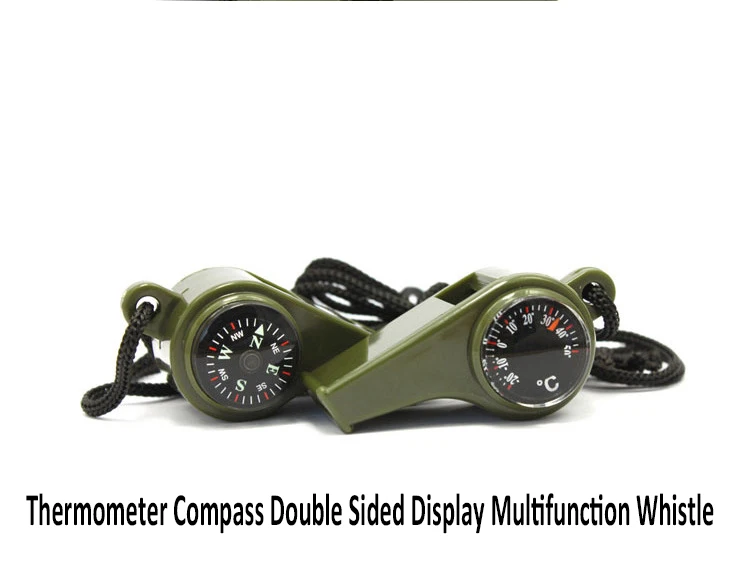 Outdoor multi-function whistle lifesaving with compass thermometer competition referee whistle