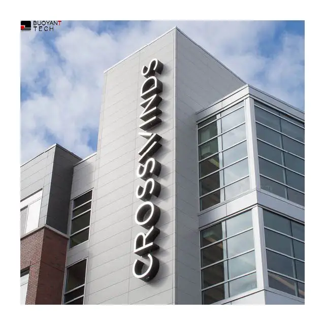 Custom Commercial LED sign Light 3D letters board custom led backlit letters outdoor large Business building 3d backlit sign