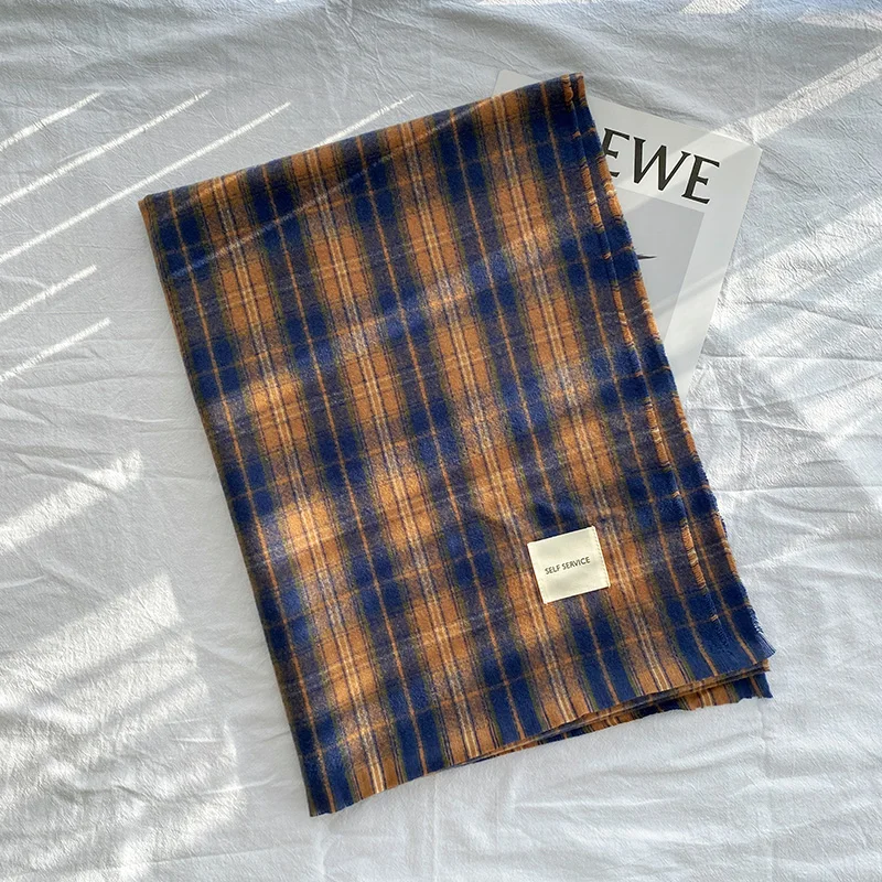 Oem производство прямая покупка британская ветровка клетчатая зимняя шаль кашемировый длинный большой шарф шерстяные шарфы