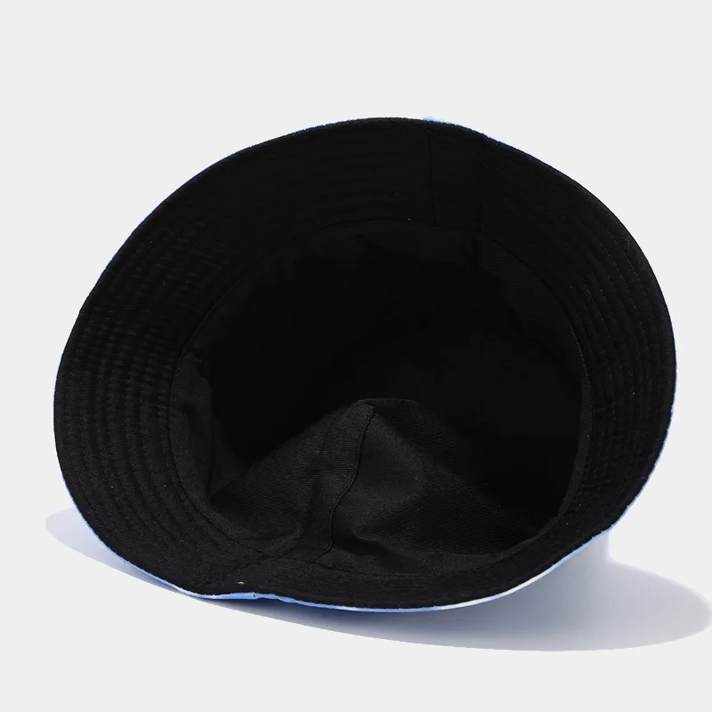New Blue Sky and White Clouds Fisherman Hat Female Outdoor Leisure Reversible Cheap Bucket Hat Custom logo for Women RTS  Blank