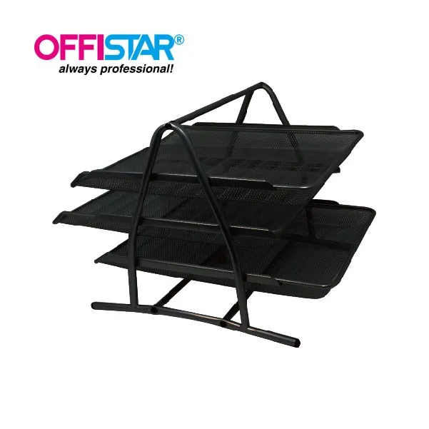 Office desktop organizer black metal mesh document file drawer paper file tray