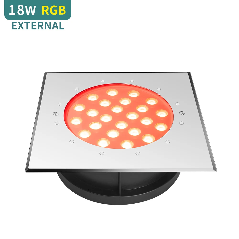 18W   RGB  External control LED inground light square  park road lighting decoration light IP68