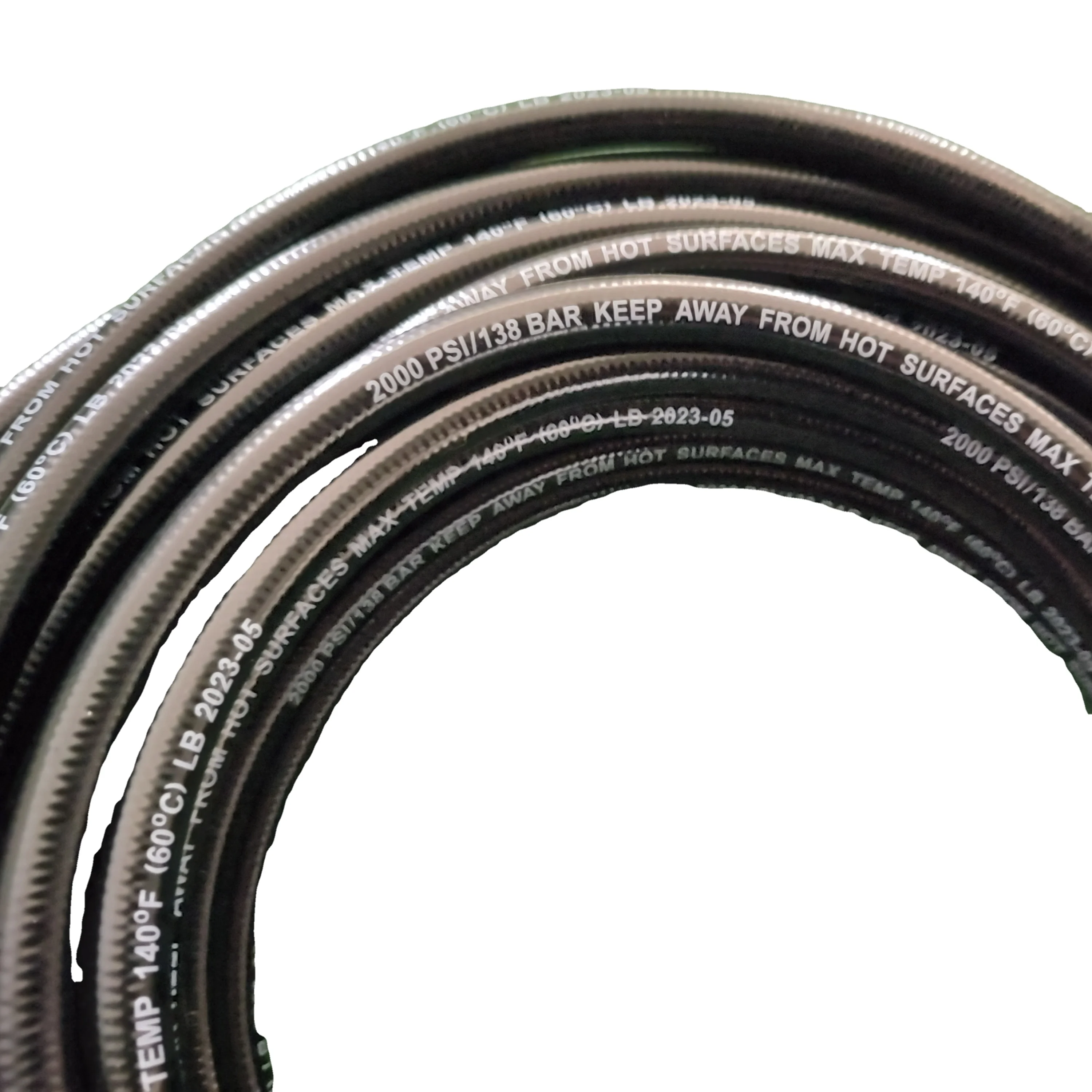 13M 2000psi High Temperature High Pressure Steam Water Oil Air Delivery Flexible Cloth Black Braided Rubber Flexible Hose