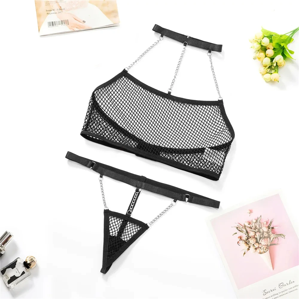 Mesh Bra Set Women Sexy Panties + Brief Underwear Sexy Erotic Set Everyday Erotic Underwear Sexy Lingerie Set