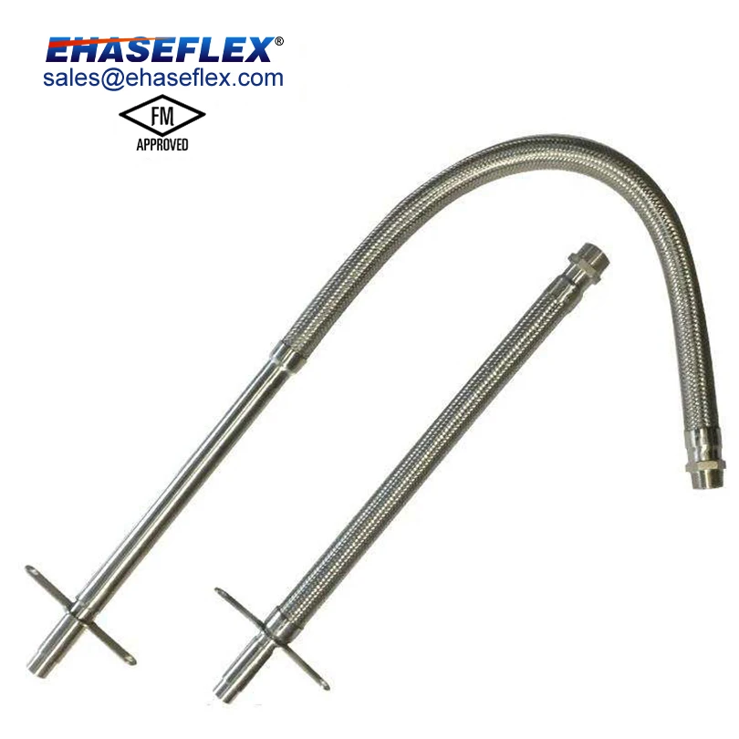 Factory Price Fm Approved Stainless Steel Metal Corrugated Fire Sprinkler Drops Flexible Sprinkler Hose For Clean Room