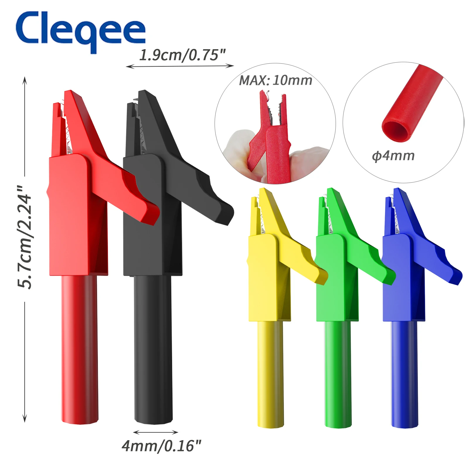 Cleqee P1036A 15PCS Dual 4mm Banana Plug Multimeter Test Leads Kit with Alligator Clip 6mm Spade Plug 1M Wire 1000V 15A