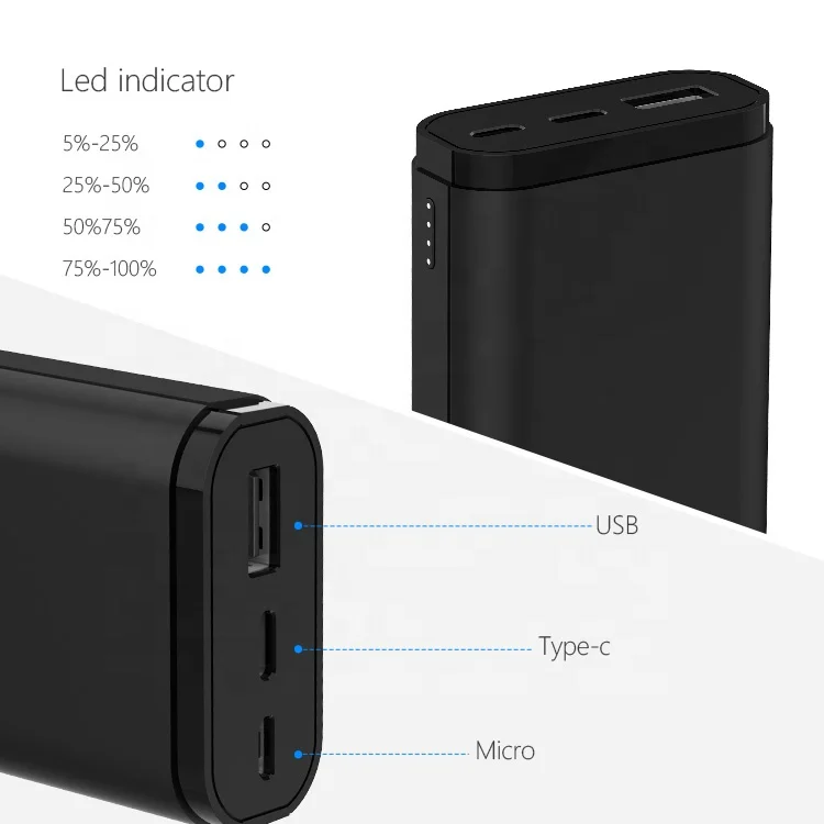 Интеллектуальный power bank Портативный power banks 10000 мАч type-c Быстрая зарядка для смартфона