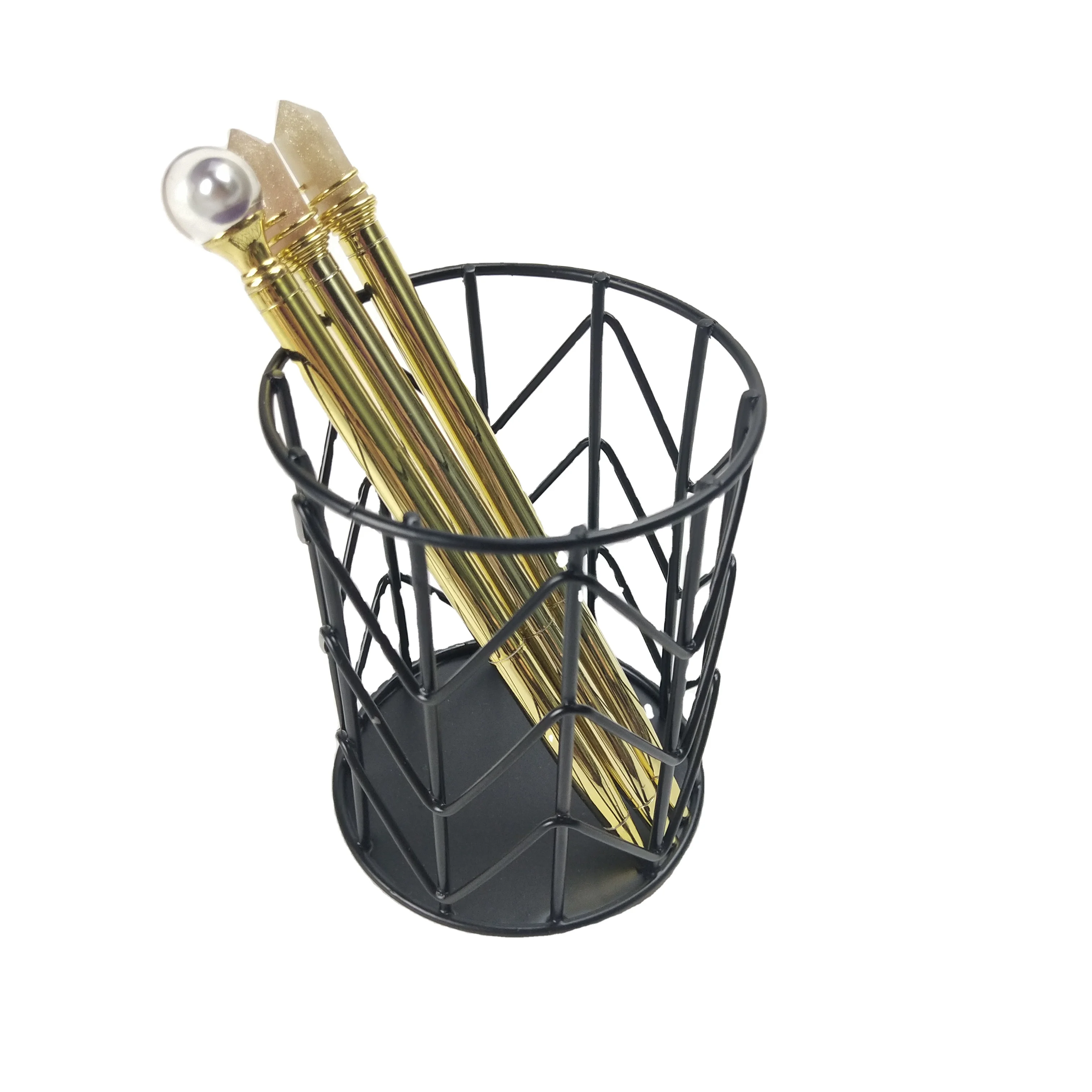 portapenne Stationary Accessories Office Supplies Organizer Metal Wire Penholder Desk Tidy Container Pencil Storage Pen Holder