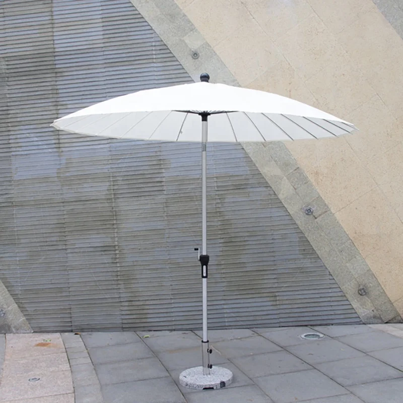 2.5m 12ft 24K Panels Garden Sunshade Park Outdoor Aluminum Pole 360 Degree Rotation Parasol Umbrellas