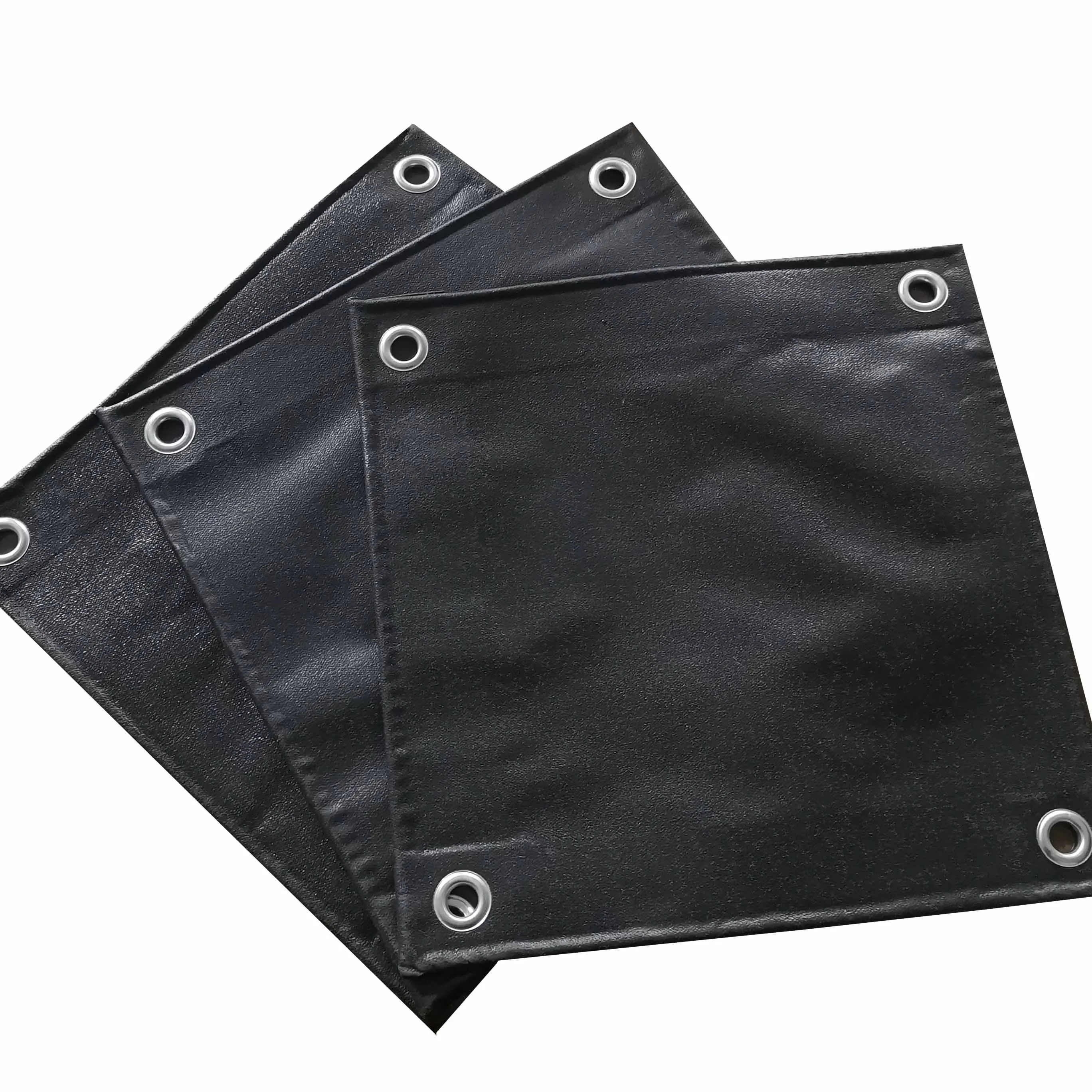 Black Factory Customize Rough Surface Waterproof PVC Coated Tarpaulin