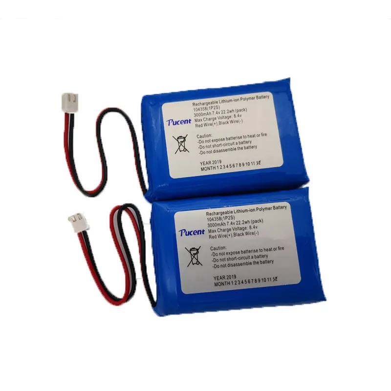 China Top battery manufacturers 104358 battery pack li polymer 22.2wh lipo battery 7.4v 3000mah