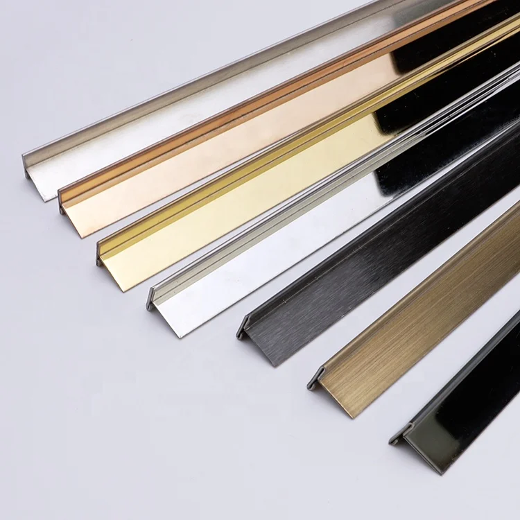 201 & 304 PVD T Profile Mirror Gold Metal Polished Decorative Stainless Steel T Shaped Tile Trim Strip for Wall Floor Furniture