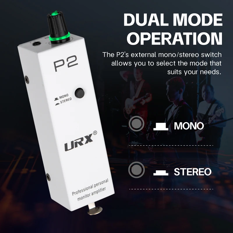 URX P2 ultra compact active battery portable metal personal monitoring Headphone amplifier with XLR/TRS input 3.5mm output