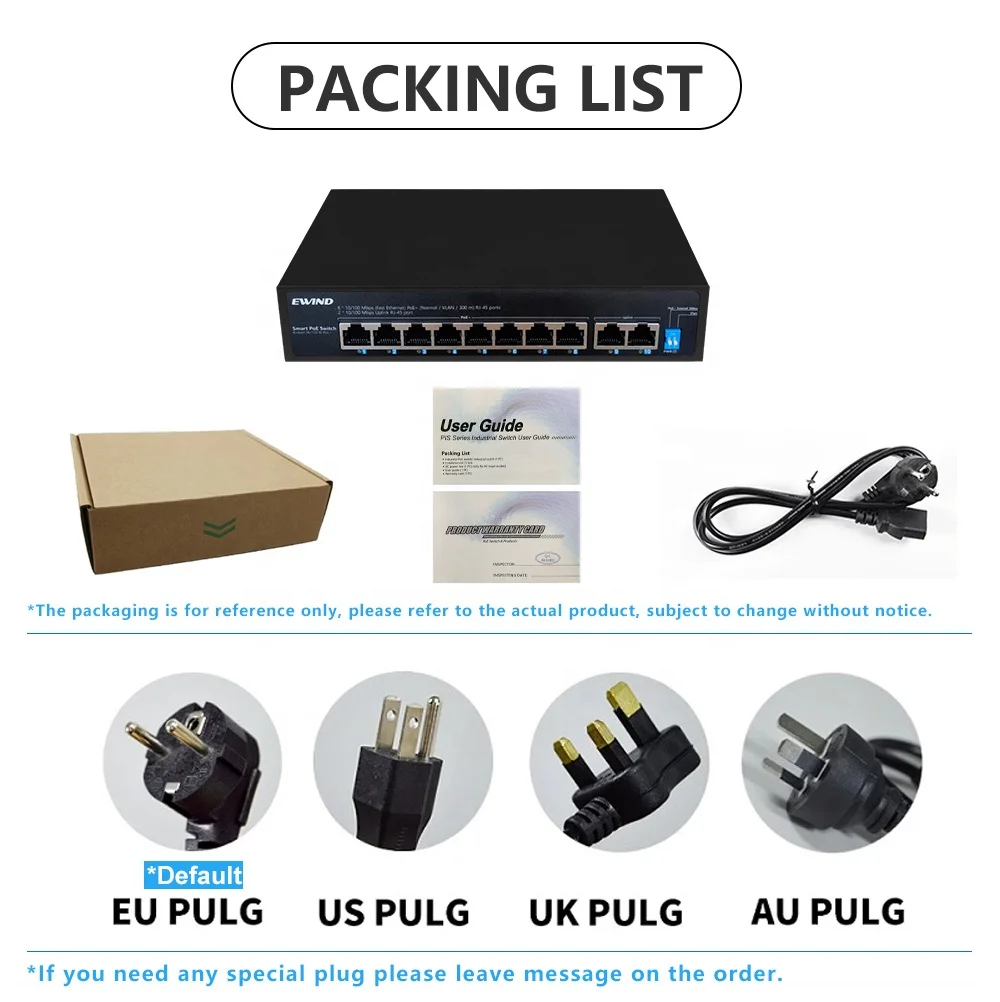 Factory OEM/ODM POE Switch 10 Port 10/100M Ethernet Fiber Switch POE