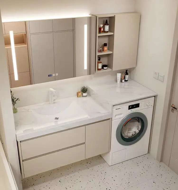 Waterproof bathroom washbasin balcony drum washing machine integrated cabinet laundry sink furniture sets