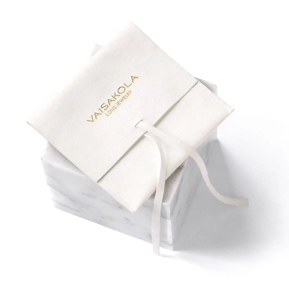 High Quality Custom Made Embossed logo Envelope Gift Suede Pouch with Flap Velvet Bags Jewelry Packaging Pouch Bag