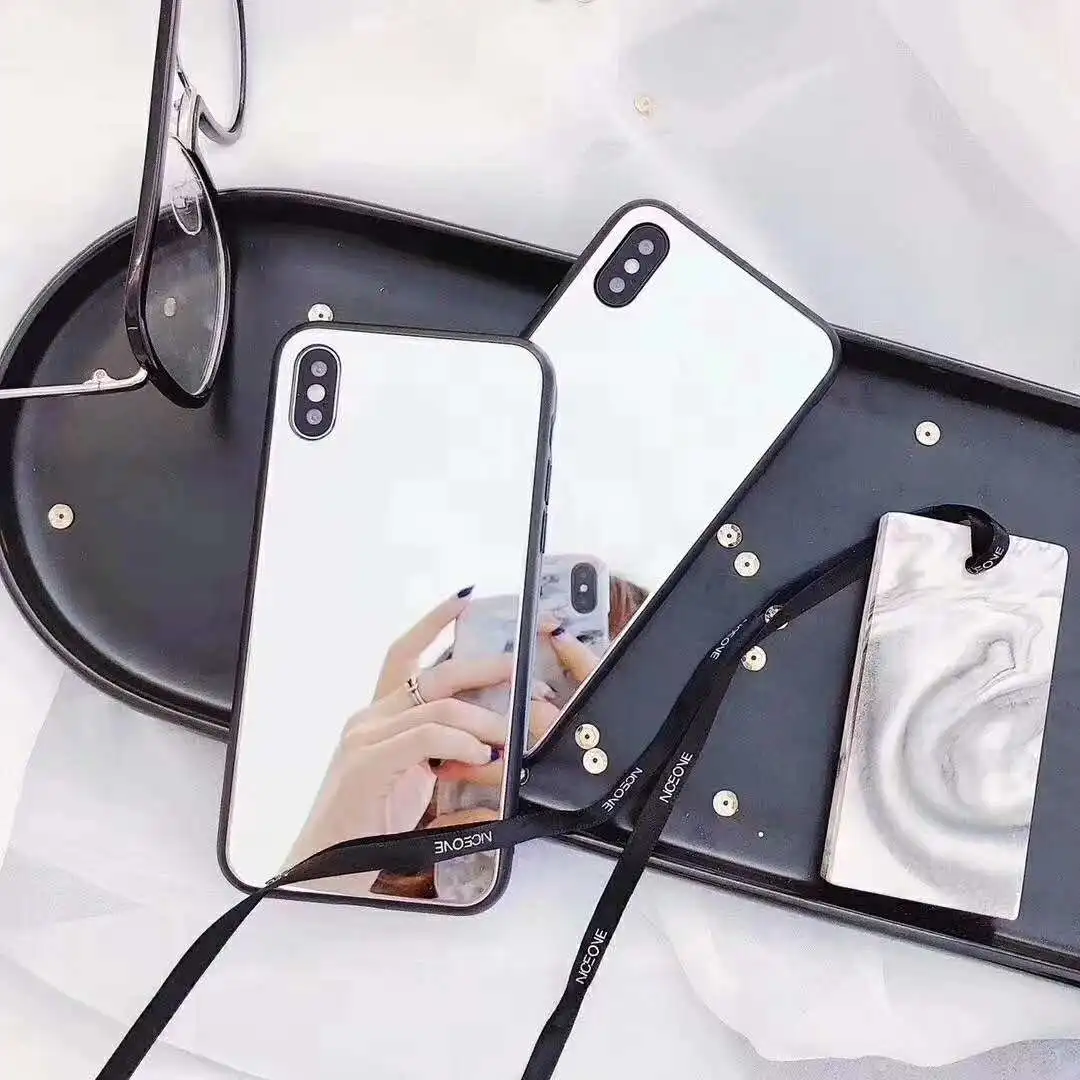 OEM phone case For Iphone X Mobile Shell Personality IP8/7plus Mirror Glass 6s anti radiation custom phone case wholesaler