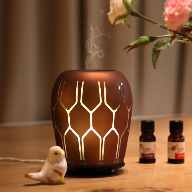 Home Decorative 100ml Glass Ultrasonic Fragrance Air Humidifier Yoga Essential Oil Diffuser oil difuser