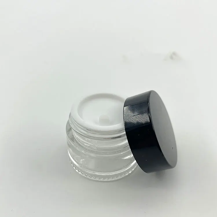 30ml 50ml 100ml cosmetic glass jars black glass cosmetic jars mini glass bottle cream with cover