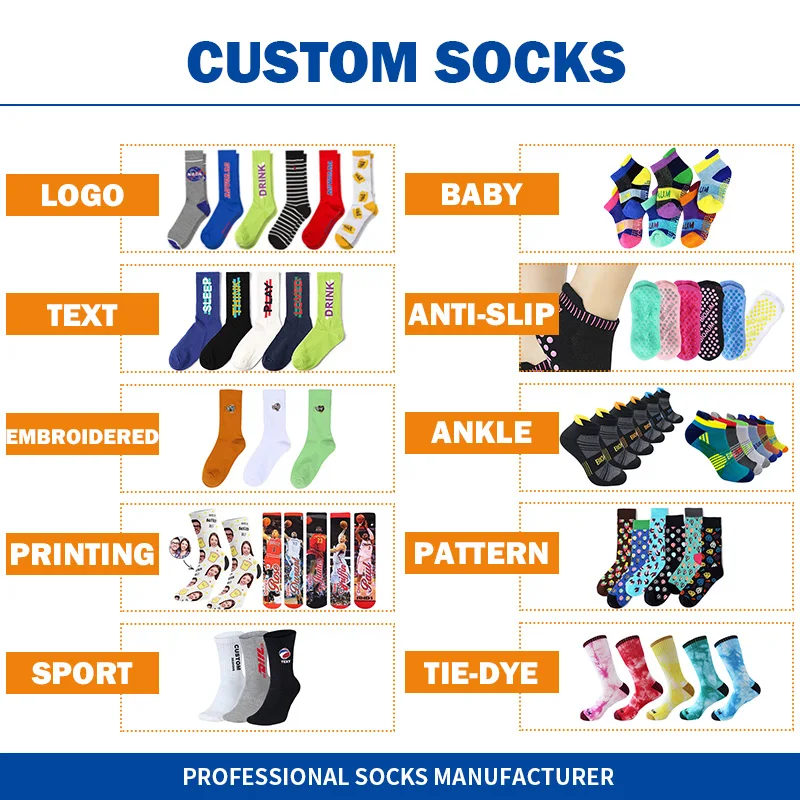 OEM CUSTOM MADE CREW COTTON MENS SOCK CUSTOM LOGO SOCKS
