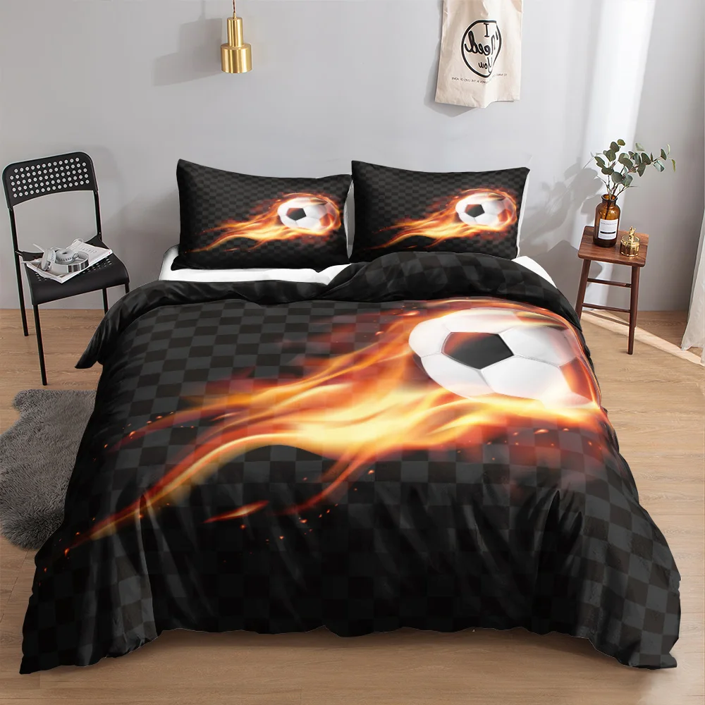 Football 3D design bedding Duvet set sports fashion king quilt cover home textile