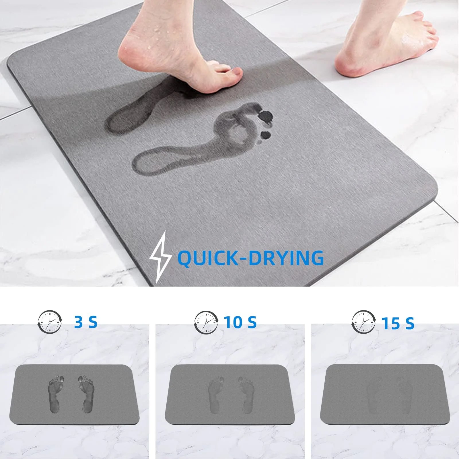 Hot sell non slip fast drying diatomite diatomite stone bath mat for bathroom