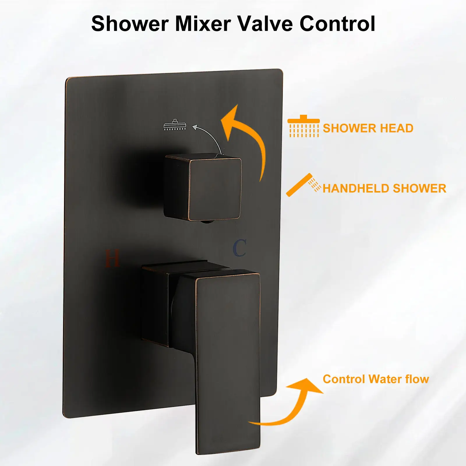 Luxury Concealed Bathroom Rain Mixer Shower Faucet Combo Set Wall Mounted Rainfall Shower Head System