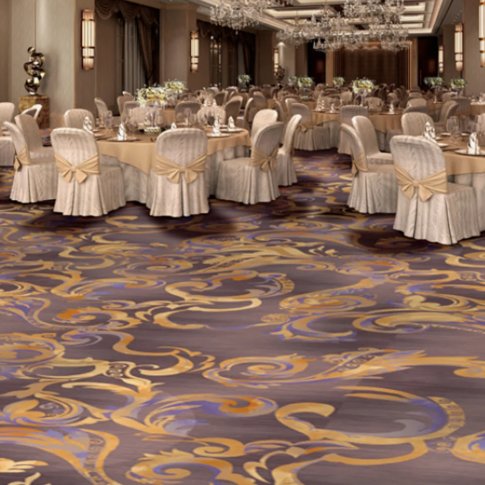 3D Printed Custom Loop Pile and Tufted Decorative Carpet 4m Width for Hotel Meeting Room Hallway Wall-to-Wall Full Carpet