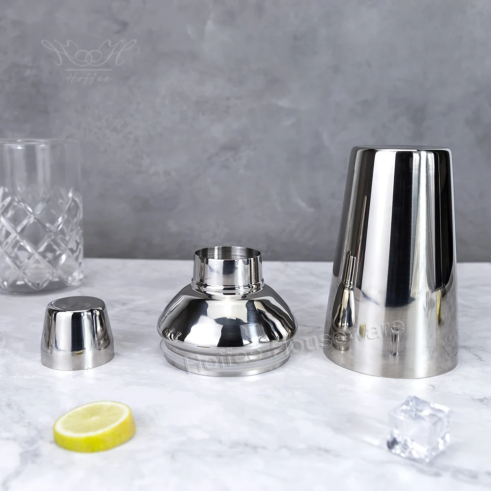 New Design 3 Piece Cobbler Cocktail Shaker 18/8 Stainless Steel Drinkware Mixing Glass Bartender Mixer Tools Bar Shaker