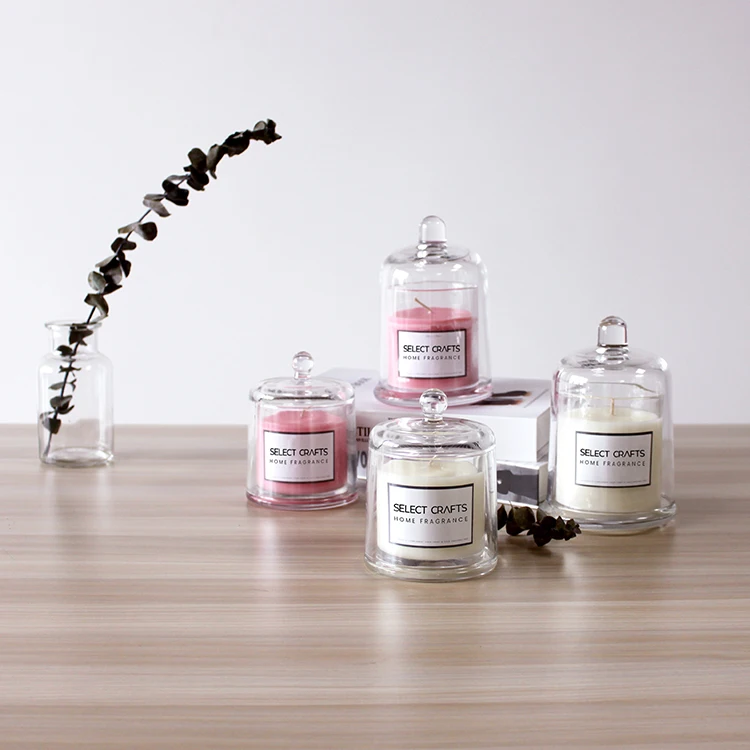 Декоративная Романтическая Свадебная круглая банка ко Дню Святого Валентина, стеклянная купольная крышка, Ароматизированная свеча